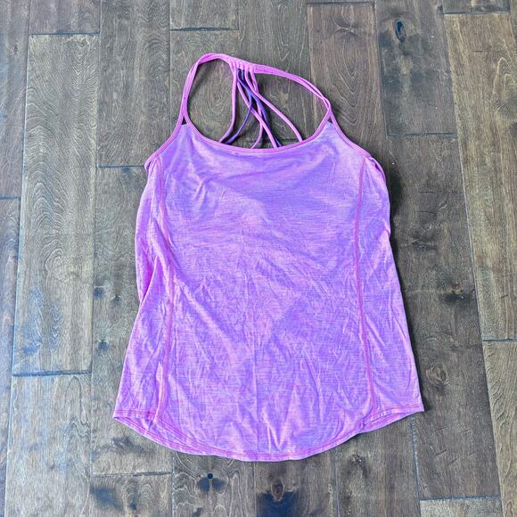 Lululemon Women's Size 10 Lighten Up Tank Pink Purple Built in Bra - Picture 11 of 11